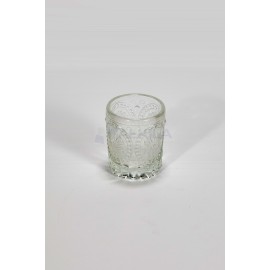 Vaso cristal portavelas tallado