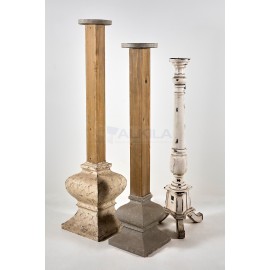 Columna madera y chapa portavela