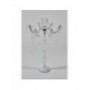 Candelabro cristal 6 velas con base cerámica blanca