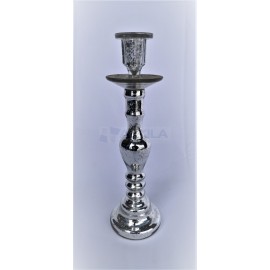 Candelabro plateado 1 vela